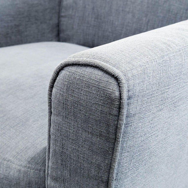 Textile Dh Modern Blue Fabric Lounge Chair – Comfortable and Stylish Armchair For Sale - Image 7 of 8