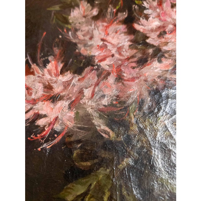 19th Century American Impressionist Floral Study of Azalea, Signed Minet For Sale - Image 12 of 18