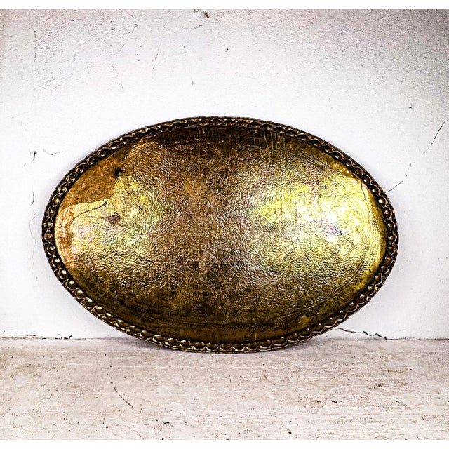 Brass Midcentury Modern Brass Tray Table With Base For Sale - Image 8 of 17