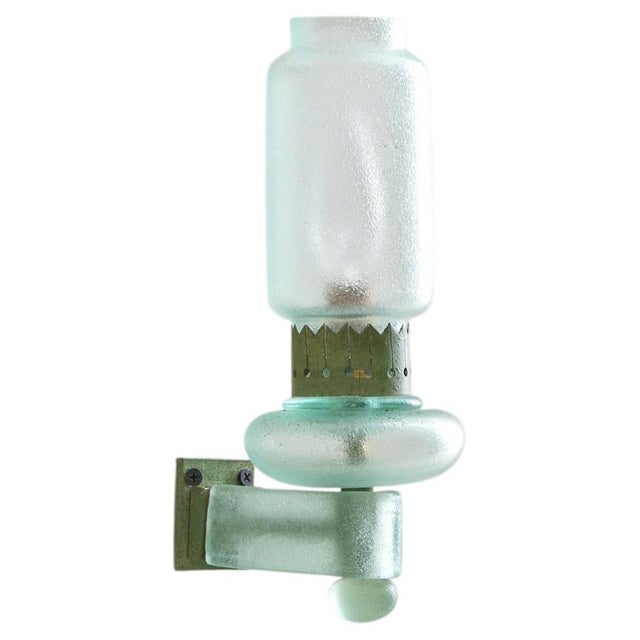 1940s Italian Corroso Glass Sconce Attributed to Flavio Poli for Seguso No. 02 For Sale - Image 4 of 12