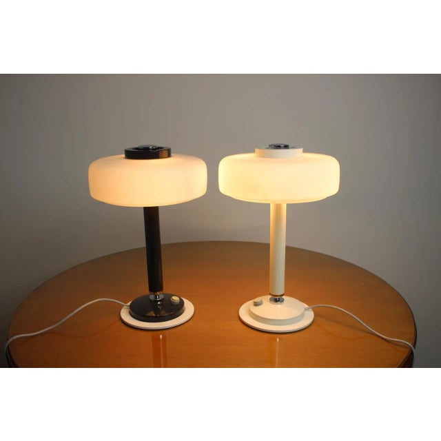 Black and White Table Lamps from Napako, 1960s, Set of 2 For Sale - Image 9 of 13