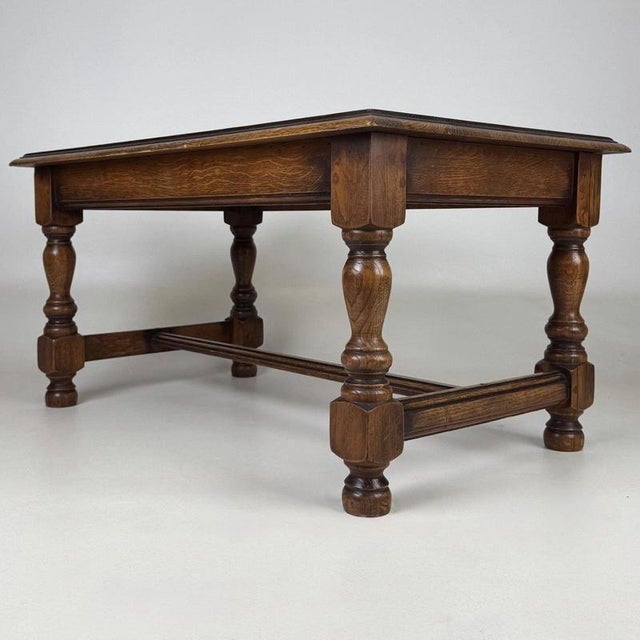 Antique English Oak Coffee Table For Sale - Image 3 of 11