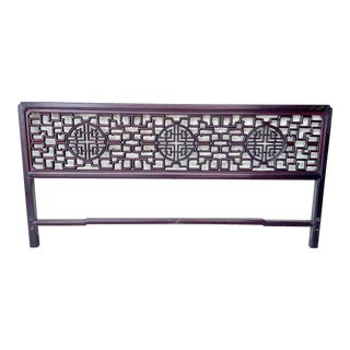 1970s Rosewood Fretwork King Headboard For Sale