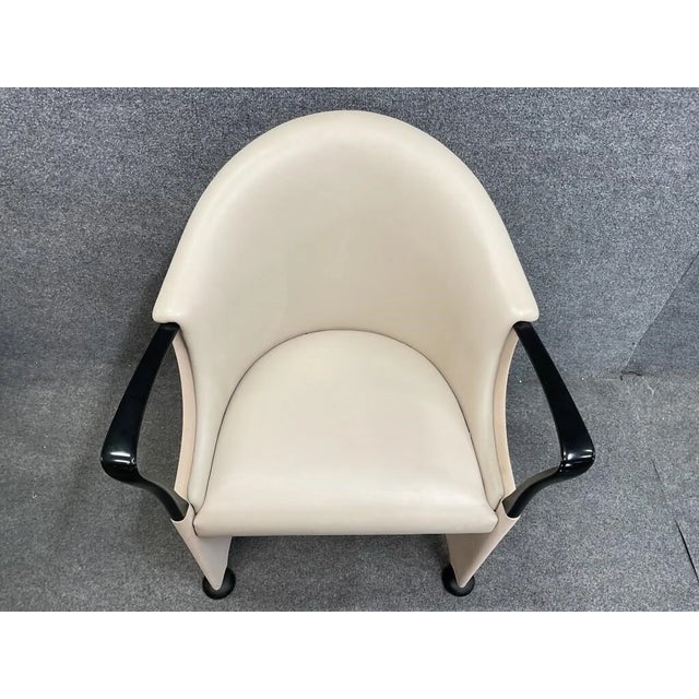 Luigi Origlia Tronetto Armchairs, Italian Postmodern (Set of 5) | Sculptural Cream Dining Chairs | 1990s Italy Palm Beach Regency Style For Sale - Image 6 of 14