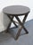 Contemporary Bernhardt Furniture Clarendon Collection Contemporary 26" Round X-Frame Accent Table W. Leather Wrapped Top 377-125 For Sale - Image 3 of 8