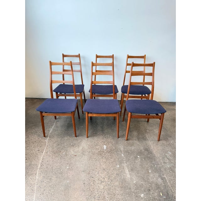 Mid-Century Modern Norwegian Teak Ladderback Dining Chairs - Set of 6 For Sale - Image 3 of 10