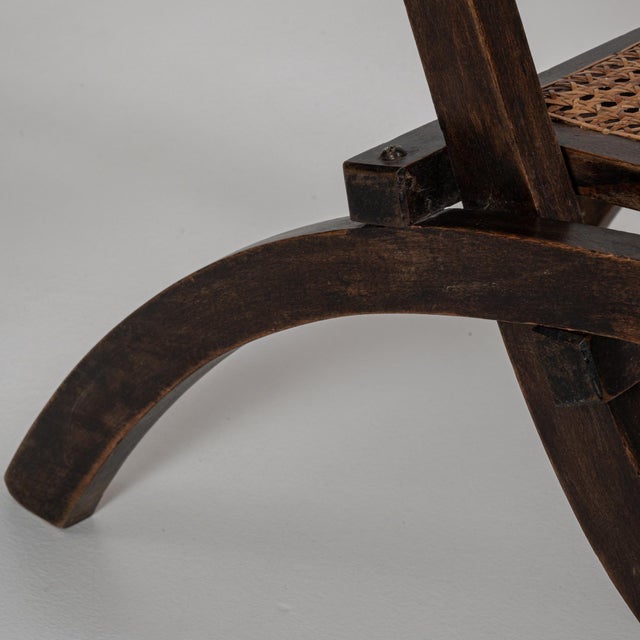 1900s French Wooden Folding Armchair With Cane Back For Sale - Image 11 of 18