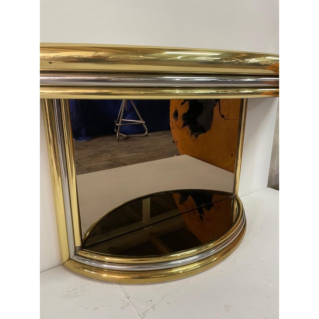 Exceptiona Mixed-Metal Demilune Consoles - A Pair For Sale - Image 9 of 18