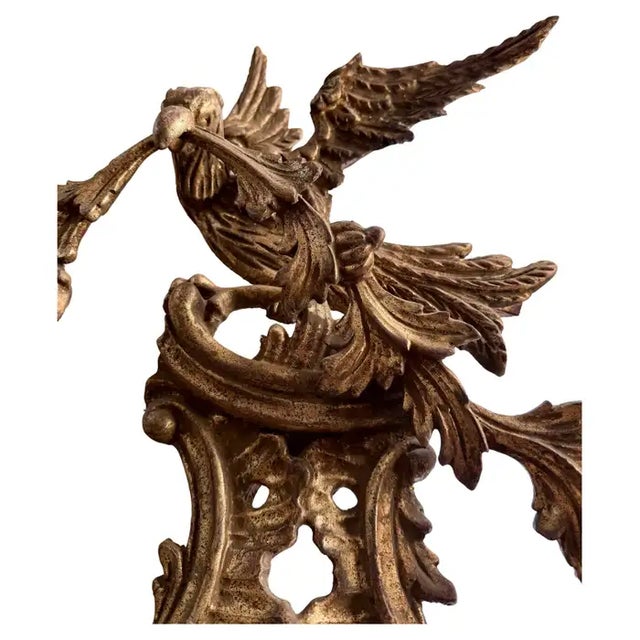 Chinoiserie Chippendale Chinoiserie Style Carved Giltwood Bird Mirror, Italy For Sale - Image 3 of 10