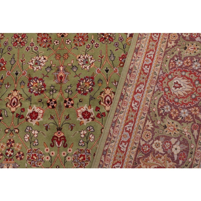 Textile Traditional 1990's Floral Pak-Persian Green/Aubergine Wool Rug - 8'1'' X 10'0'' For Sale - Image 7 of 9