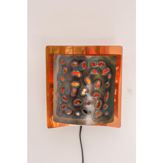 Vintage Brutalist Copper Wall Sconce from Boréns, 1960s For Sale - Image 14 of 15
