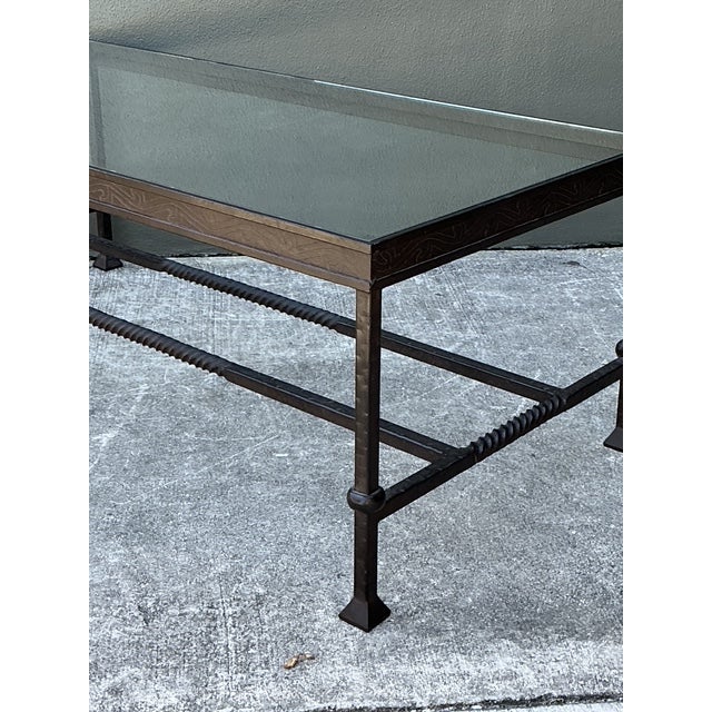 Vintage Hammered Wrought Iron Coffee Table For Sale - Image 9 of 12