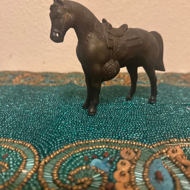 Mid-Century Western Cast Metal Saddled Carnival Horse Figurine For Sale - Image 10 of 10