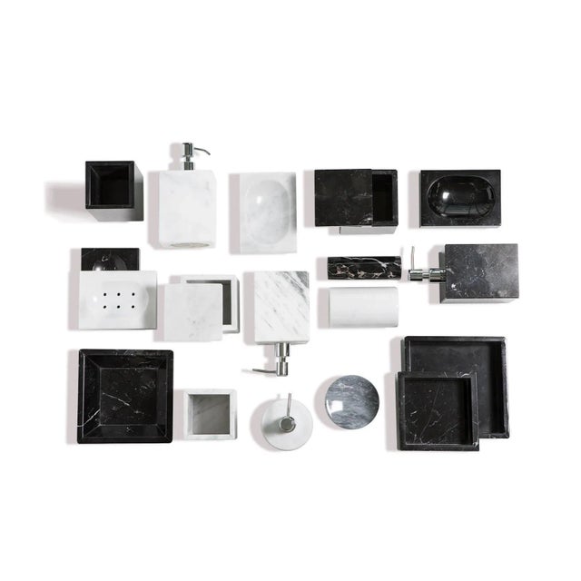 Tissue Box Cover in Black Marble For Sale - Image 9 of 11