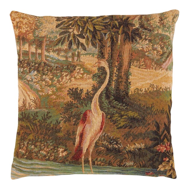 Verdure Heron Woolblend Tapestry Cushion With Feather Filler - 46x46cm (18"x18") For Sale