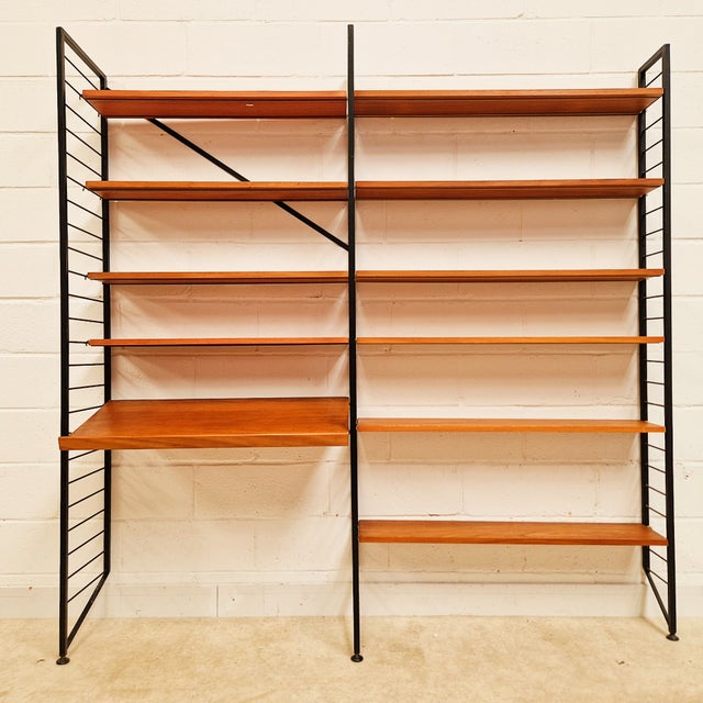 Vintage Danish Two Bay Shelf System by Robert Heal for Heals Staples Ladderax, 1960s For Sale - Image 3 of 9