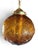 1960s Vintage 1970s Amber Floral Glass Swag Hanging Lamp For Sale - Image 5 of 6
