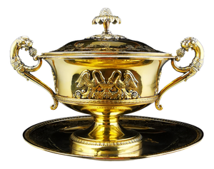 Covered Sugar Bowl in Silver-Gilt