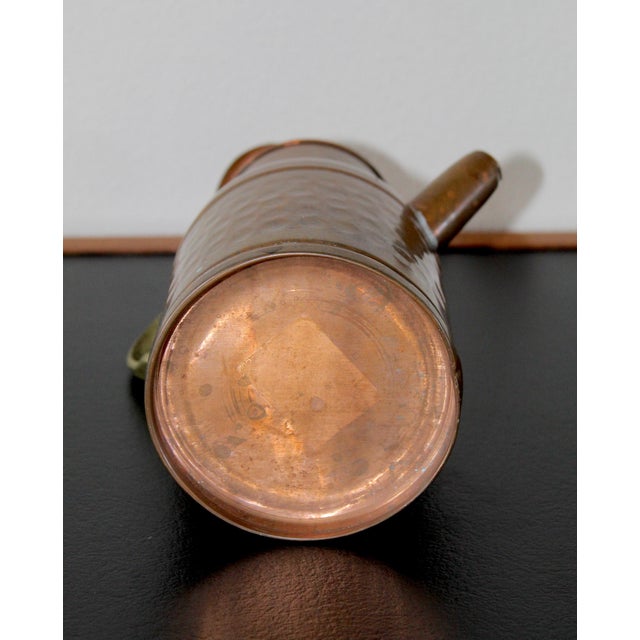 Vintage French Hammered Copper Teapot Pitcher With Brass Handle, 1960s For Sale - Image 14 of 14