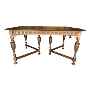 Early 20th Century Mahogany Solid Wood Table With Leaf Extension For Sale