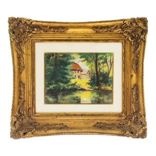 Early 20th Century Paul-Emile Pissarro - Le Champ De Prommiers, Pastel For Sale