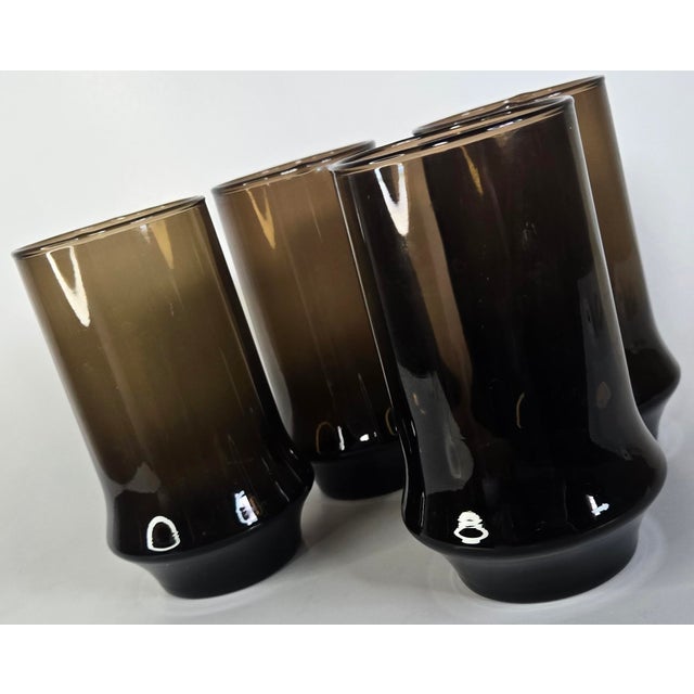 Mid 20th Century Vintage Deepest Mocha Swerve Tumblers- Set of Four For Sale - Image 5 of 9