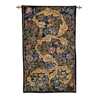 Acanthus & Owl Loom Woven Tapestry - 115 X 72 Cm (3'9" X 2'4") - Requires Rod Size 2 For Sale