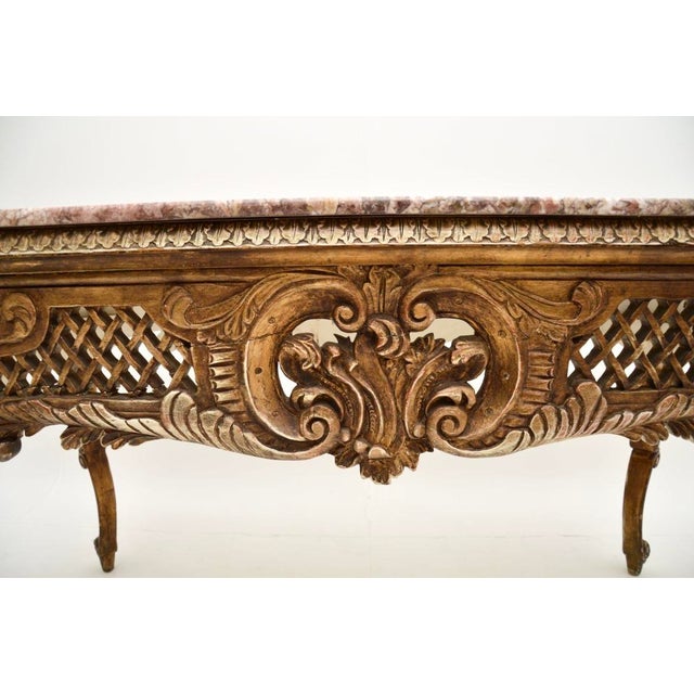 Vintage French Console Table with Marble Top, 1890s For Sale - Image 14 of 16
