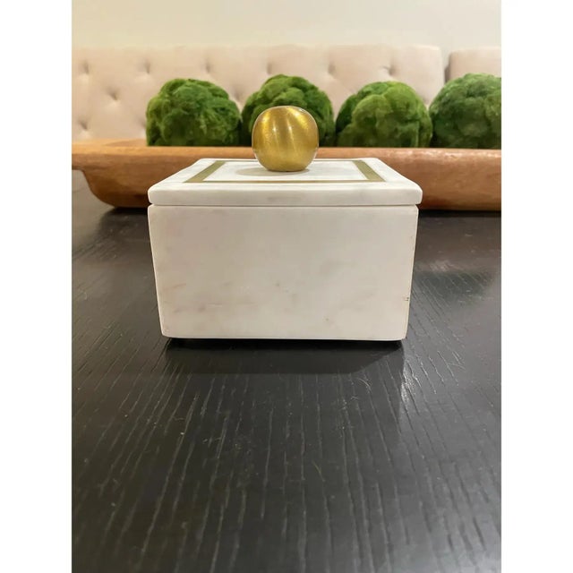 2020s Transitional Marble Decorative Trinket Box For Sale - Image 5 of 5