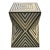 Contemporary Traditional Moroccan Resin and Walnut Wood Stool / Beige Hourglass Silhouette For Sale