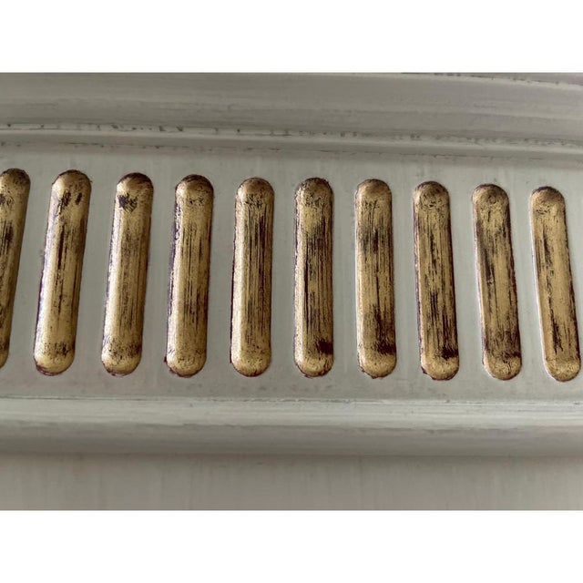 1990s Vintage Painted Oak Vitrine Cabinet with Giltwood Details by Jean-Rémy Couradette, 1998 For Sale - Image 5 of 10