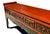 Monumental 8 Ft Extra Long 19th Century Chinese Console Altar Table Carved 5 Drawers Red Orange Green For Sale - Image 11 of 16