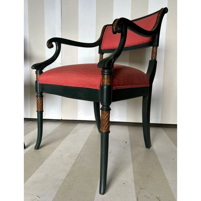 Wood Early 20th Century Chic Pair of Regency Style Armchairs For Sale - Image 7 of 10