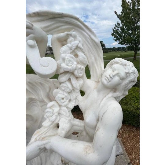 Wood Antique Italian White Carrara Marble Sculpture After "Toilette De Vénus", After Louis-Simon Boizot (1743-1809) For Sale - Image 7 of 9