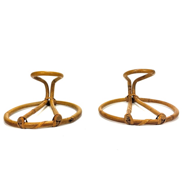 Bamboo Rattan Coat Hooks by Franco Albini, Italy, 1960s, Set of 2, in Very Good conditions. Designed 1960 to 1969 This...