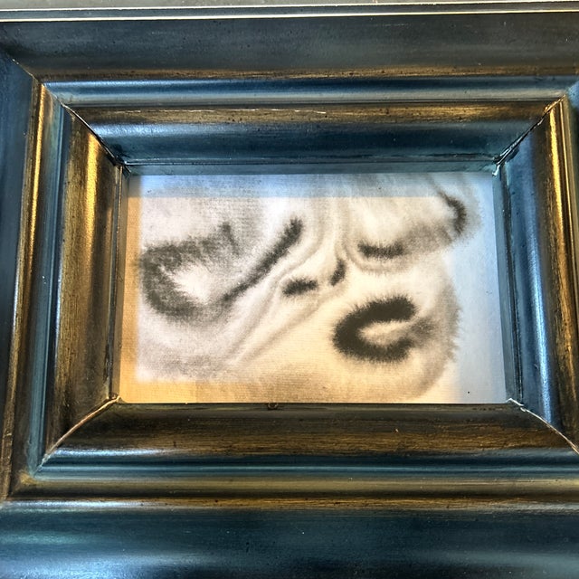 Contemporary original abstract face black ink watercolor painting. Measures 6x4 or 11.25x9.25 overall. Check out my shop...