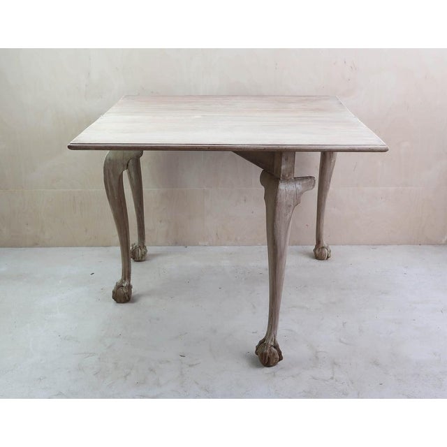 Small Antique Bleached Side Table with Claw and Ball Feet, 1800 For Sale - Image 9 of 11