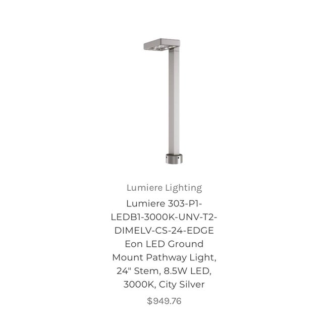 Contemporary Lumière Eon 303-A1 Led Bollard Lights – 24” Black Architectural Pathway Lighting (30 Available) For Sale - Image 3 of 8
