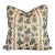 Soane Britain Filigree Flower in Gilt on Stone Linen Pillows With Green Cord - Double Sided For Sale