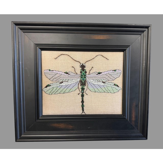 Art Nouveau Beaded Dragonfly Green Body For Sale - Image 3 of 4