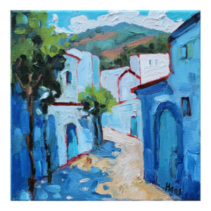Chefchaouen, Morocco Modern Impressionist Oil Painting