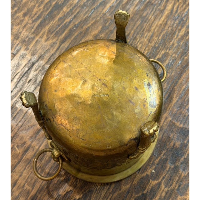 Antique Imperial Russian Tula Hammered Brass Jardinière With Lion Masks, C. 1900 For Sale - Image 15 of 16