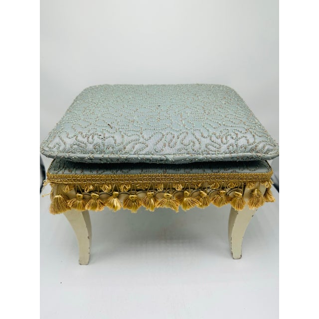 Vintage Upholstered Footstool For Sale In Charleston - Image 6 of 7