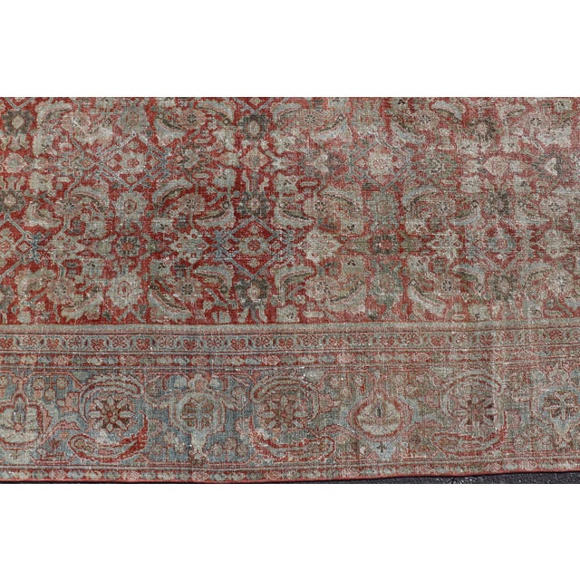 Antique Persian Sultanabad Rug With Refined Allover Pattern Soft Red 10'0 X 13'0 For Sale - Image 9 of 12