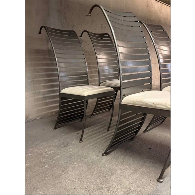 Postmodern Steel Chairs, 1980, Set of 4 For Sale - Image 4 of 10
