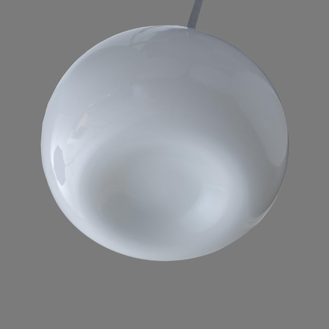 Mid-Century Modern Pendant Lamp with White Opaline Glass Shades, 1970s For Sale - Image 3 of 8