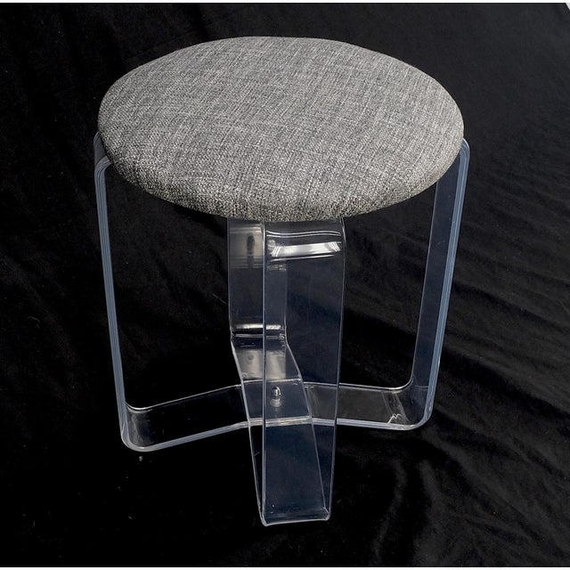 Bent Lucite Basket Weave Upholstery Piano Stool Bench Mid Century Modern MINT!