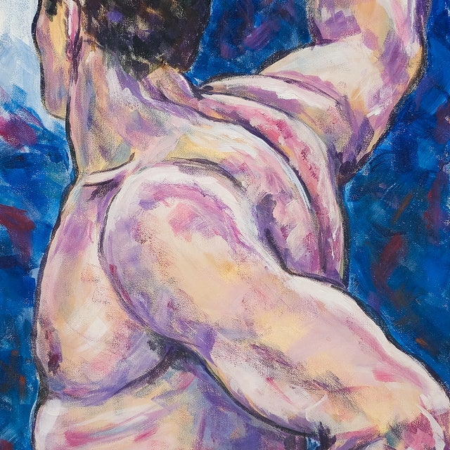 Male Nude Figure Reaching Beyond - Norma Ann Morrell, C. 1990 For Sale - Image 4 of 10