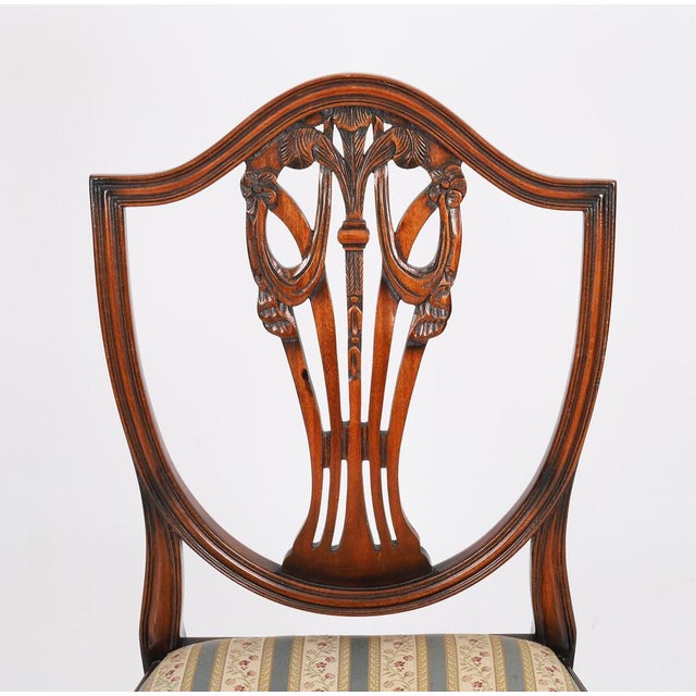 Mid-Century English Harrods Shield Back Dining Chairs, Set of 12 For Sale - Image 16 of 17