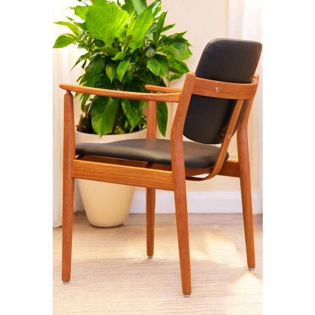 Armchair in Teak and Leather by Arne Vodder for France & Son, 1950s For Sale - Image 12 of 16